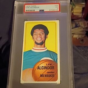 Lew Alcindor 1970 Topps Basketball Card PSA Graded 3 VG Milwaukee Bucks C HOF